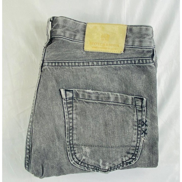 Scotch & Soda Dean Gray Heavily Distressed Mens Jeans Size 31x32 Excellent - Picture 2 of 7
